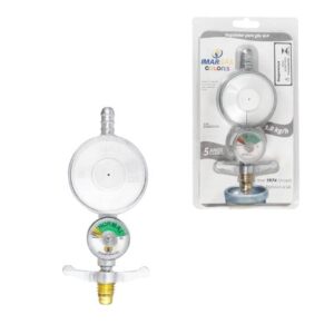 REGULADOR DE GÁS BRANCO 1KG/H C/MANÔMETRO (6PÇS)-ARIM