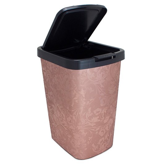 LIXEIRA DE PLÁSTICO 9L C/ CLICK LABEL ROSE (6 PÇs) – ARQPLAST [25499CS]