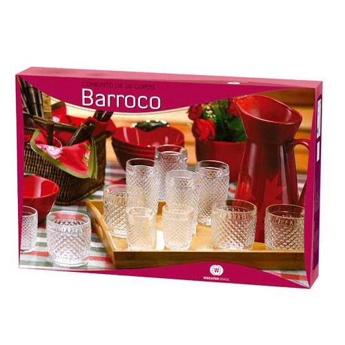 CONJ. COPOS BARROCO 18 PÇS (CX. 4 EMB. C/ 18 PÇs) – WHEATON [3647]