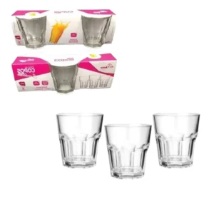 JG.COPOS DE VIDRO CASABLANCA 250ML C/3 (6JGS)-INGA