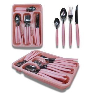 JG.TALHERES ROSA 24UN C/PORTA TALHER BERLIM (3PÇS)-INGA