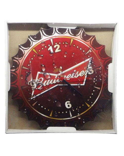 RELÓGIO RED. TAMPA BUDWEISER (3 PÇs) – ECOMIX [5295]