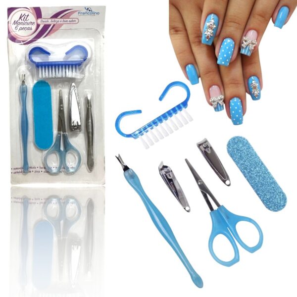 KIT MANICURE/PEDICURE C/6PÇS (24KTS)-FRANCOLINO