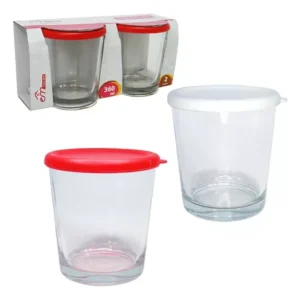 JG.POTES DE VIDRO 360ML C/TAMPA C/2 (6JGS)-INGA