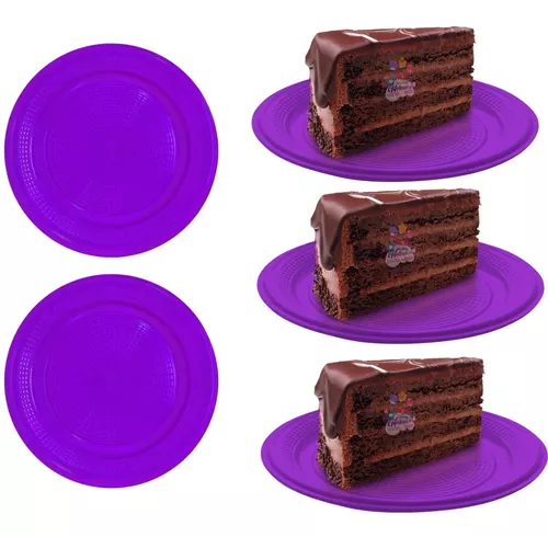 PRATO DESCARTÁVEL ROXO P/BOLO CX100-TRIK TRIK