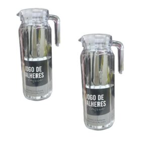 JG DE TALHERES INOX BRANCO 25PÇS C/JARRA DE VIDRO (3PÇS)-LET ÚTIL
