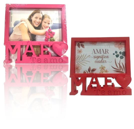 PORTA RETRATO PLÁSTICO MÃE TE AMO 10X15CM (24PÇS)-JAVICK