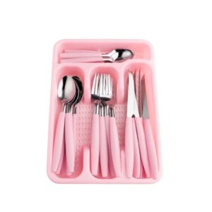 JG.TALHERES ROSA 24UN C/PORTA TALHER BERLIM (3PÇS)-INGA