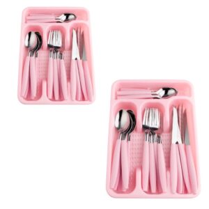 JG.TALHERES ROSA 24UN C/PORTA TALHER BERLIM (3PÇS)-INGA