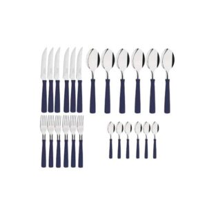 JG DE TALHERES AZUL MARINHO 25PÇS RIO C/PORTA TALHER BRANCO (3PÇS)-LET ÚTIL