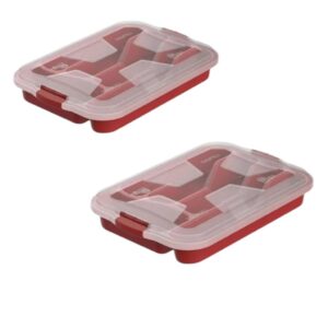 ORGANIZADOR TALHER C/TAMPA E TRAVA VERMELHO (6PÇS)-UNINJET
