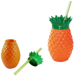 COPO ABACAXI C/CANUDO 500ML (12PÇS)-INJETEMP