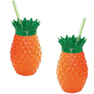 COPO ABACAXI C/CANUDO 500ML (12PÇS)-INJETEMP