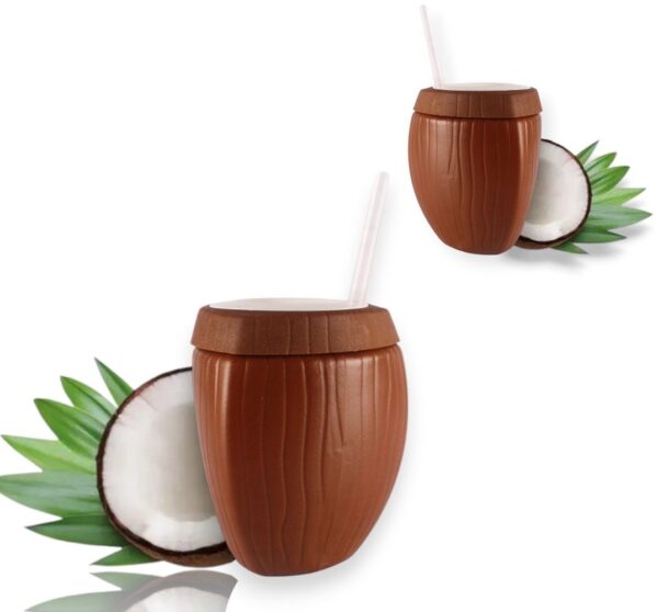 COPO COCO MARROM C/CANUDO 850ML (6PÇS)-INJETEMP