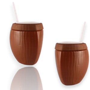 COPO COCO MARROM C/CANUDO 850ML (6PÇS)-INJETEMP