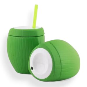 COPO COCO VERDE C/CANUDO 850ML (6PÇS)-INJETEMP
