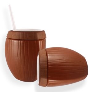COPO COCO MARROM C/CANUDO 850ML (6PÇS)-INJETEMP