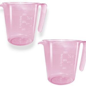 MEDIDORA C/ALÇA 500ML ROSA (24PÇS)-INJETEMP