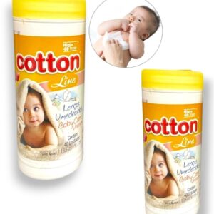 LENÇO BABY CARE UNISSEX POTE40 AMARELO (FD12)-COTTON LINE