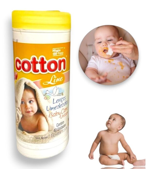 LENÇO BABY CARE UNISSEX POTE40 AMARELO (FD12)-COTTON LINE