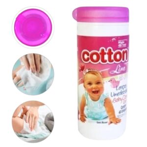 LENÇO BABY CARE GIRL POTE40 ROSA (FD12)-COTTON LINE