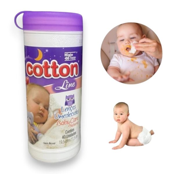LENÇO BABY CARE POTE40 LÍLAS (FD12)-COTTON LINE