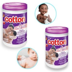 LENÇO BABY CARE POTE70 LILÁS (FD12)-COTTON LINE