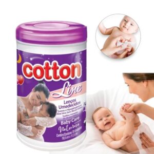 LENÇO BABY CARE POTE70 LILÁS (FD12)-COTTON LINE