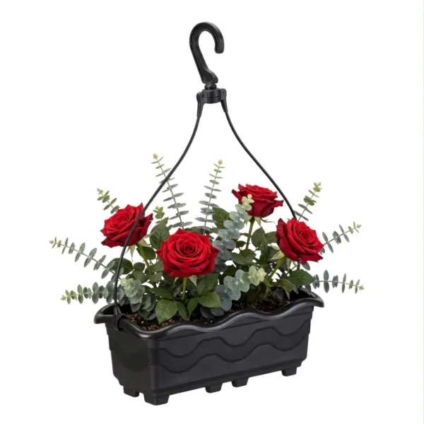 FLOREIRA DE PENDURAR PRETA 1,5LTS (12PÇS)-INJEPLASTEC