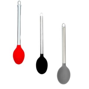 COLHER SILICONE C/CB INOX 35CM (12PÇS)-TOP ÚTIL