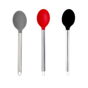 COLHER SILICONE C/CB INOX 35CM (12PÇS)-TOP ÚTIL