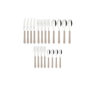 JG DE TALHERES CINZA 25PÇS C/PORTA TALHER BRANCO (3PÇS)-LET ÚTIL