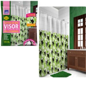 CORTINA BOX VINIL VISOR RETANG.TRANSP.E SAIA ESTAMPADA (12PÇS)-PLASTLEO