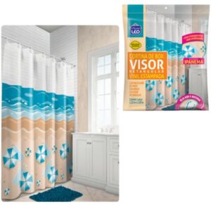 CORTINA BOX VINIL VISOR RETANG.TRANSP.E SAIA ESTAMPADA (12PÇS)-PLASTLEO