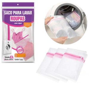 SACO P/LAVAR ROUPAS M PREMIUM HOME (12PÇS)-PLASTLEO