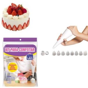 KIT SACO CONFEITAR+BICOS (12PÇS)-PLASTLÉO