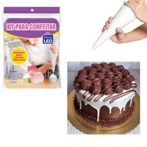 KIT SACO CONFEITAR+BICOS (12PÇS)-PLASTLÉO