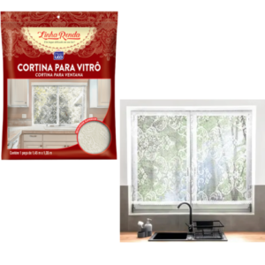 CORTINA P/VITRÔ RENDA (6PÇS)-PLASTLEO