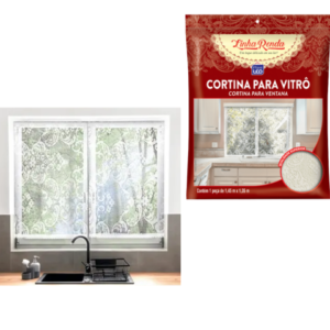 CORTINA P/VITRÔ RENDA (6PÇS)-PLASTLEO