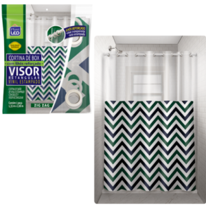 CORTINA BOX VINIL VISOR RETANG.ESTAMPADA C/ILHÓS SORTIDA (6PÇS)-PLASTLEO