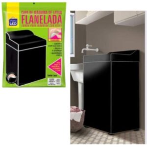 CAPA DE MAQ.FLANELADA LISA G PRETA (6PÇS)-PLASTLEO