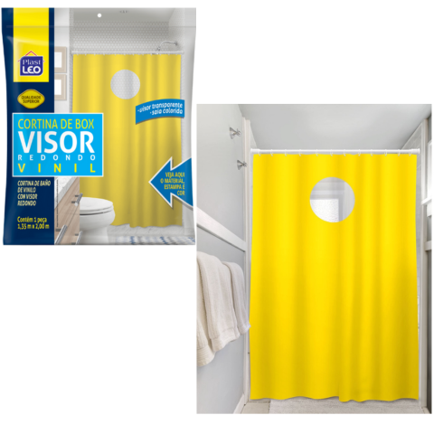 CORTINA BOX VINIL LISA VISOR REDONDO1,35X2,00M (6PÇS)-PLASTLEO