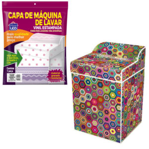 CAPA DE MÁQUINA DE LAVAR VINIL ESTAMPADA G (6PÇS)-PLASTLEO