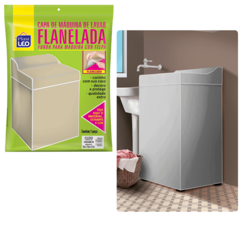 CAPA DE MAQ.FLANELADA LISA M (6PÇS)-PLASTLEO
