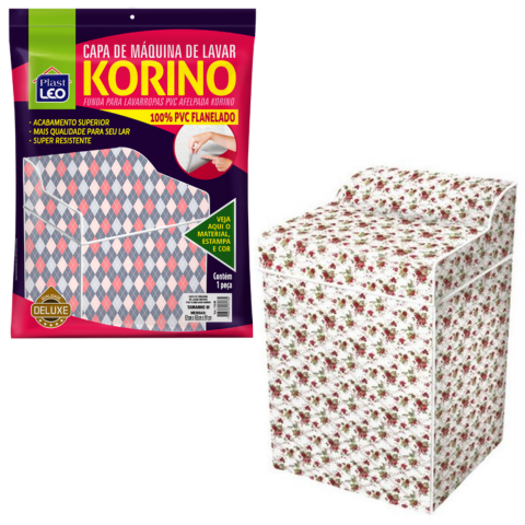 CAPA DE MAQ.LAVAR FLANELADA KORINO ESTAMPADA G (6PÇS)-PLASTLEO