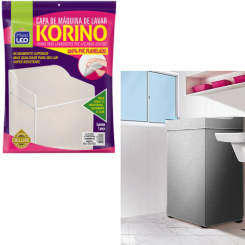 CAPA DE MÁQUINA FLANELADA LAVAR KORINO LISA G (6PÇS)-PLASTLEO