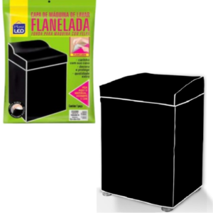 CAPA DE MAQ.FLANELADA LISA G PRETA (6PÇS)-PLASTLEO