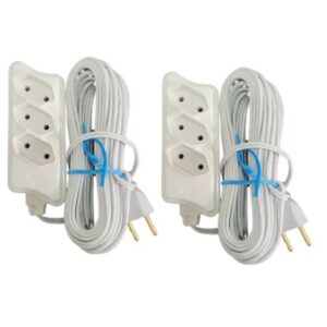 EXTENSÃO MULTIUSO CABO PL 2P 10MTS BRANCA (6PÇS)-COMPOLUX