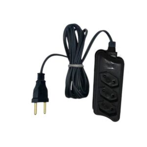 EXTENSÃO 5MTS MULTIUSO CB PL 2P PRETA (12PÇS)-COMPOLUX