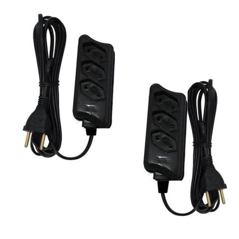 EXTENSÃO 1,5MTS MULTIUSO CB PL 2P PRETA (12PÇS)-COMPOLUX